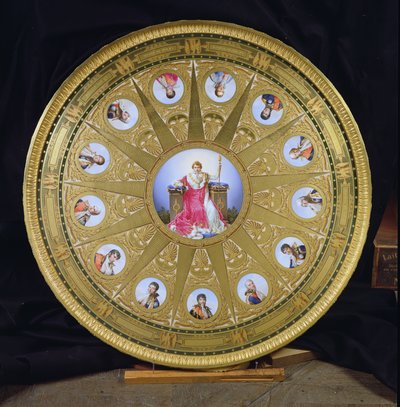 The Austerlitz Table, inlaid with Sevres plaques commemorating Napoleon
